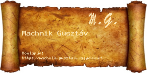 Machnik Gusztáv névjegykártya